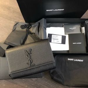 saint laurent small kate leather shoulder bag